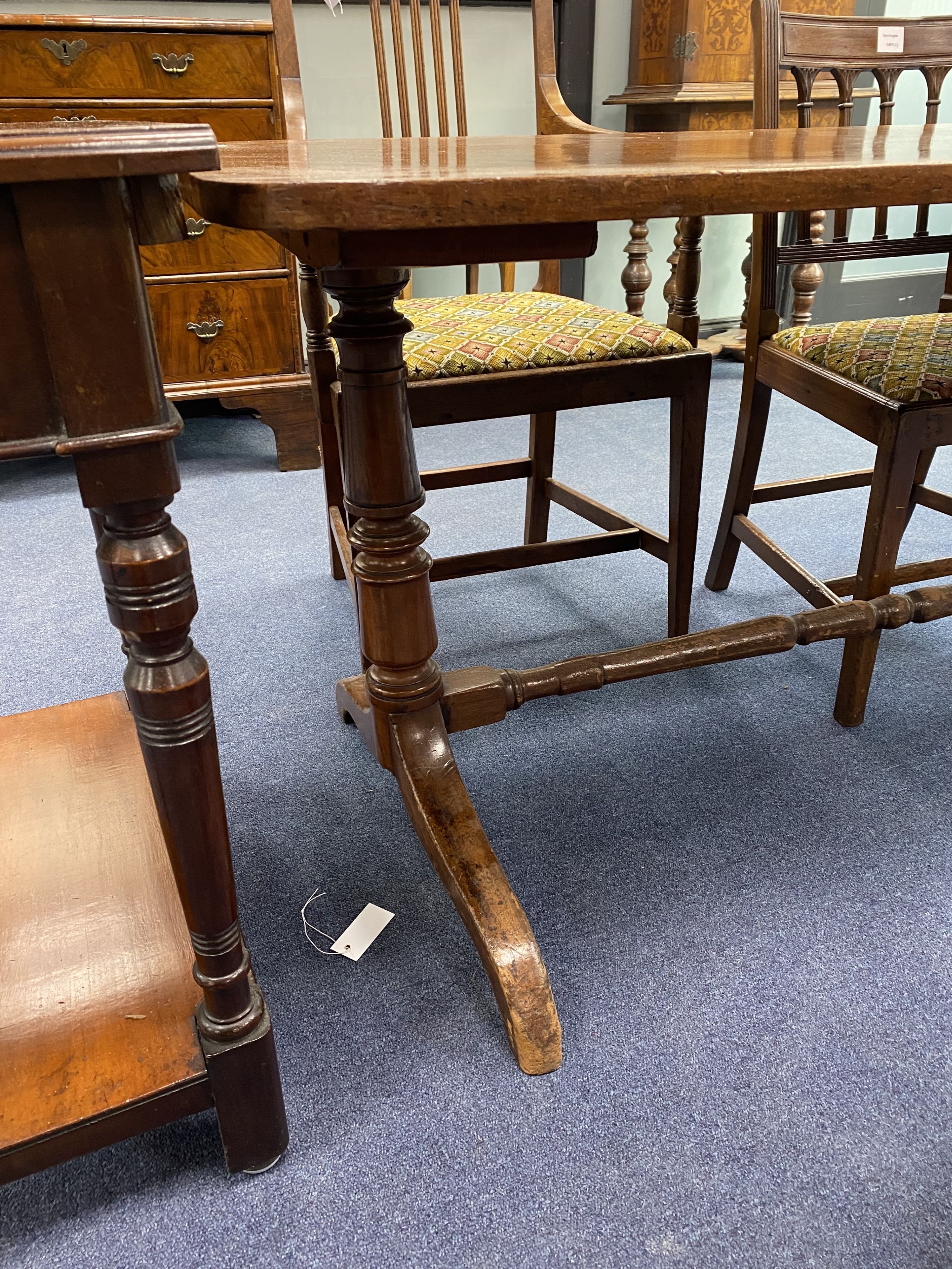 A late Regency mahogany centre table, width 146cm, depth 73cm, height 70cm